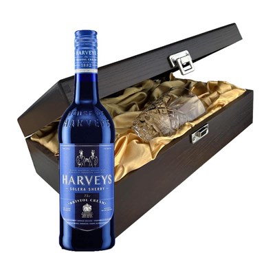 Harveys Bristol Cream Sherry In Luxury Box With Royal Scot Glass